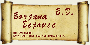 Borjana Dejović vizit kartica